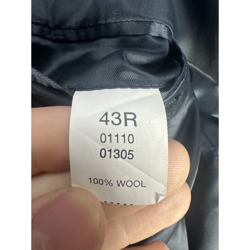 Jos A Bank Blazer Jacket Mens 43 R Blue Metal Button Double Breasted Peak Lapel - Picture 12 of 12
